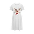 thumbnail image 3 of Oksale Funny Reindeer Christmas Night Gown Women Casual Round Neck Short Sleeve Party Pajama Dress Soft Loose Fit Sleepwear for Holiday 2026 White XXL, 3 of 6