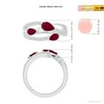 thumbnail image 5 of ANGARA Natural Three-Stone Pear Ruby Criss-Cross Ring in 14K White Gold for Women (Size-6x4mm) | July Birthstone, Birthday, Anniversary, Jewelry Gift for Women | Natural Ruby Ring, 5 of 9