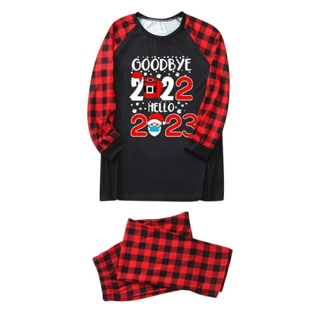 

Women Mom Merry Christmas Pajamas Santa Letter Long Sleeve Pajamas PJ s Plaid Family Matching Xmas Sleepwear Loungewear Pants Set Holiday Family Pajamas Shorts