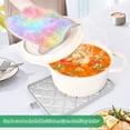 thumbnail image 4 of 2 Pack Pot Holders for Kitchen Heat Resistant Hot Pads Sets for Cooking Baking Pastel Rainbow Tie-dye, 4 of 7
