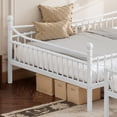 thumbnail image 6 of Harper & Bright Designs Queen over Queen Industrial Bunk Bed with Curved Guardrails, Heavy-Duty Metal Bunk Bed Frame with Under Bed Space, White, 6 of 14