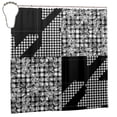 thumbnail image 2 of YFYANG Waterproof Bathroom Shower Curtain, Floral Checkered Texture Shower Curtain Set with Hooks, Home Bathroom Tub Decor - 72 "x72", Iron Hooks, 2 of 6
