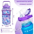 thumbnail image 3 of 64 oz Water Bottle with Straw Sleeve & Strap Motivational BPA Free Half Gallon Water Jug with Handle for Gym Women Men Aesthetic Water Bottle with Strap Mermaid, 3 of 6