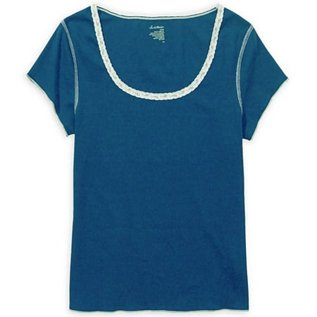Women's Plus Lace-Trim Tank Tee Shirt