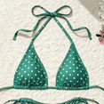 thumbnail image 4 of Leey-World 2 Piece Y2k Polka Dot Halter Bikini with Shorts 2000s Bathing Suit Set Summer Vacation Cute Beach Tankini Swimsuit(Green,S), 4 of 6