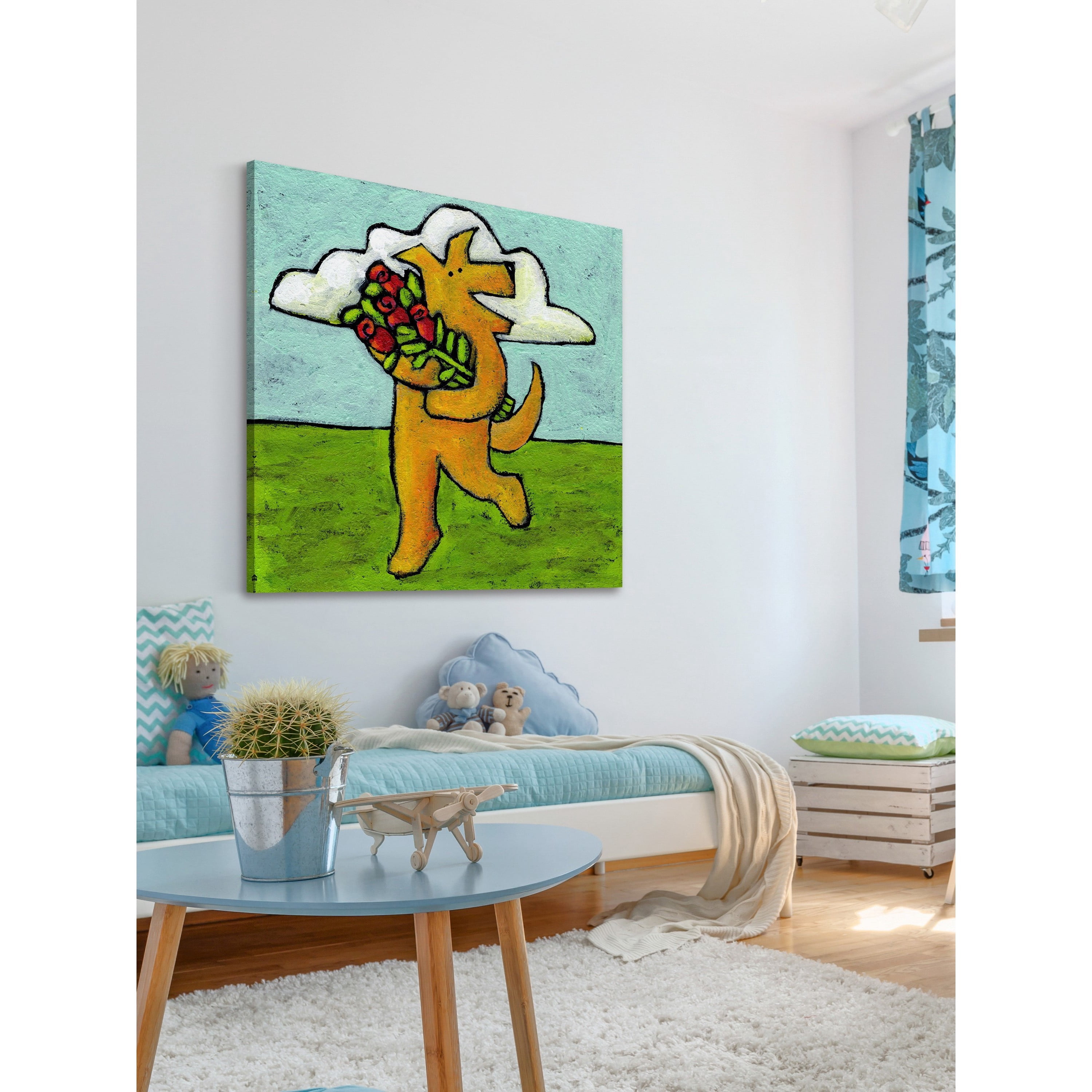 Marmont Hill - "Red Roses for Dog" by Janet Nelson Painting Print on Wrapped Canvas