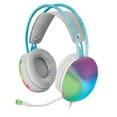 thumbnail image 3 of Wired Rainbow Multicolor Gaming Headset w/ Microphone: Stereo Surround, Bluetooth, 50mm Drivers, Xtreme Lightweight (PS4/PS5/Mac/Xbox/PC), 3 of 11
