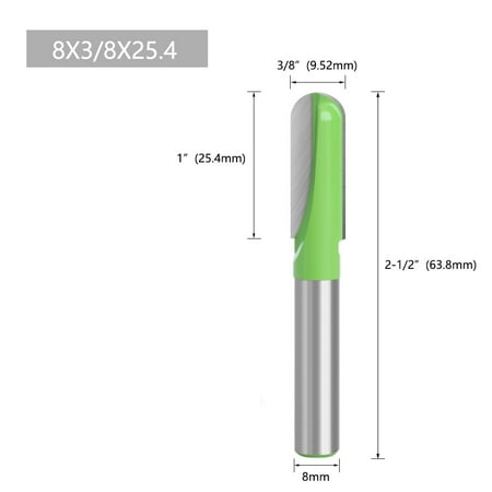 

Leke 8mm Shank Deep Round Bottom Router Bit Woodworking Round Milling Cutter