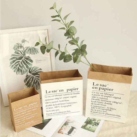 Petit Grand Format à Double Couches Sac en Papier Kraft Sac pour Plantes; Petit Grand Format Vase à Fleurs Jouets pour Enfants Livres Bricoles Organiser Panier de Lessive