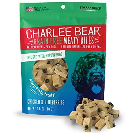 UPC: 0787108006447 | Charlee Bear Meaty Bites Dog Treats  Chicken & Blueberries  2.5oz