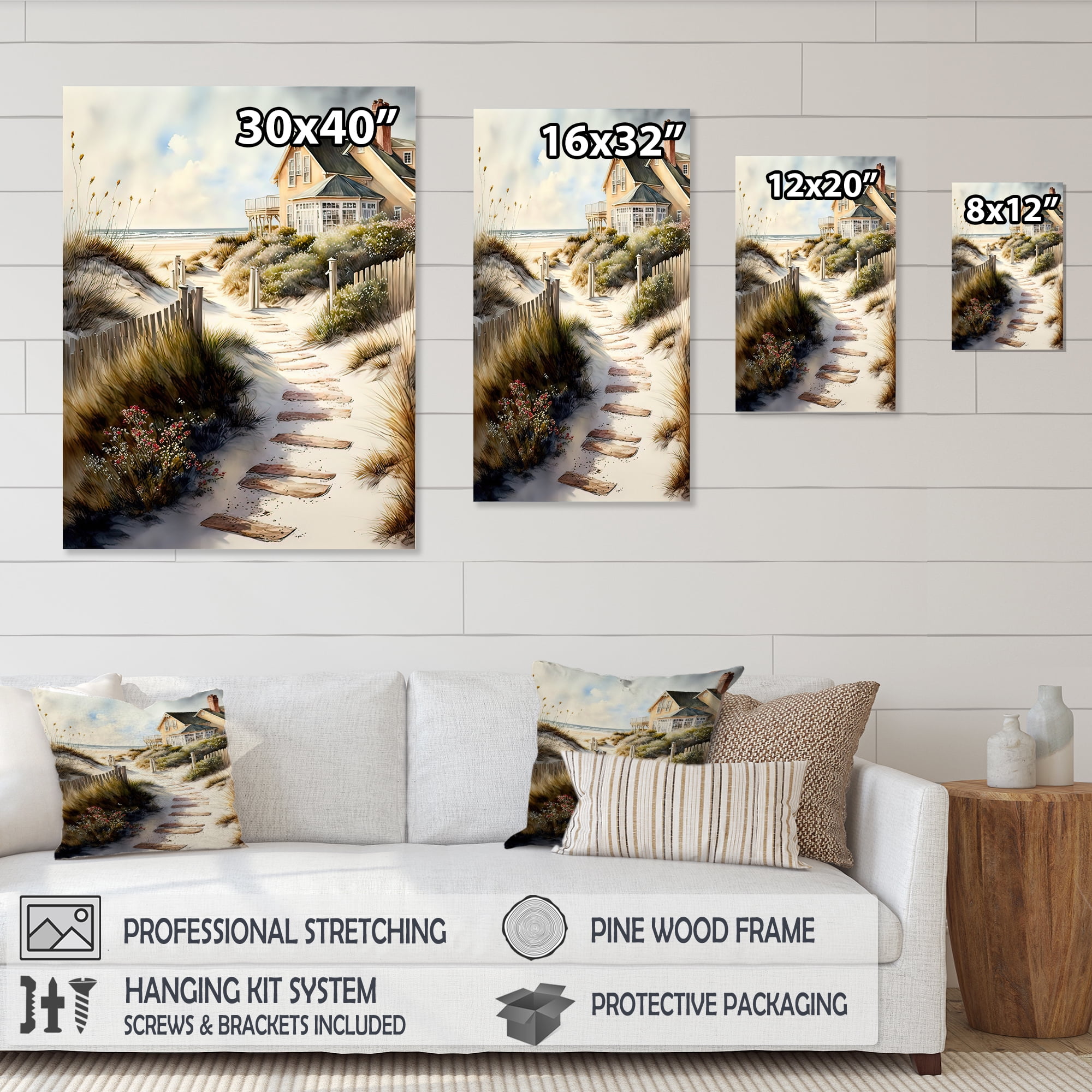 Designart Path To Beach House VI Canvas Wall Art