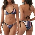 thumbnail image 3 of Bingfone Dragon Print Women's Bikini Set, Bikini Two-piece Set - High Elastic Strap Style, Beach Pool Swimsuit - Removable Chest Pad, 3 of 6