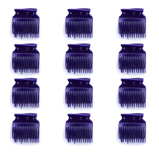 Xingzhi 12 Pcs Pinces Isolantes pour Permanente à Rouleau Chaud, Pinces à Friser Multi-Dents, Outils de Coiffure Étanches, Violet