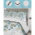 thumbnail image 3 of Twin XL Quilt Bedding Set, Teal Tulip Eucalyptus Reversible Summer Quilt 3 Pieces, Spring Summer Botanical Floral Chic Lightweight Bedspreads Coverlets with 2 Pillow Shams for All Seasons, 3 of 5