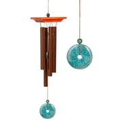 Woodstock Wind Chimes Signature Collection, Woodstock Turquoise Chime, Small 21 Bronze Wind Chime WTBR