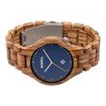 thumbnail image 3 of Reloj de madera para hombre analógico de correa de madera clara reloj de pulsera esfera azul Jinwen Reloj de pulsera de madera para hombre, 3 of 8