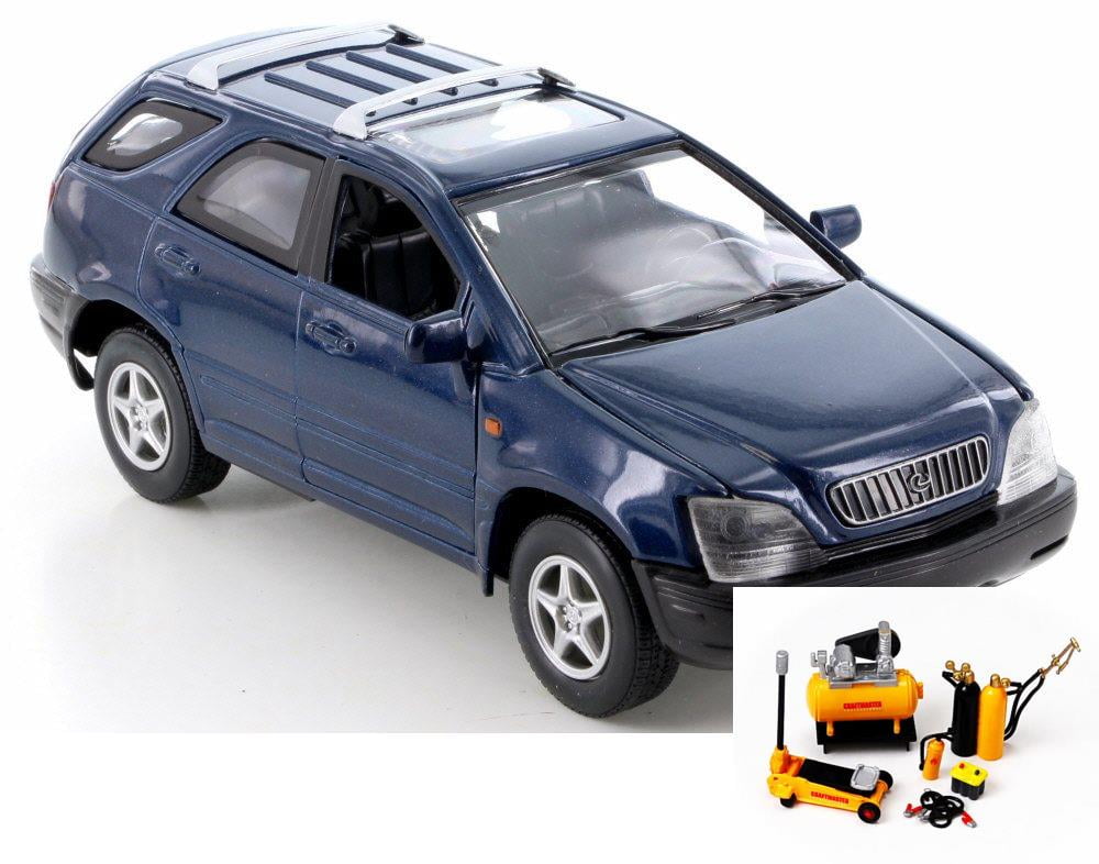 Diecast Car & Mechanic Set Package - Lexus RX300, Blue