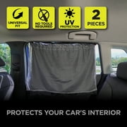 Auto Drive Universal Side Window Suction Cups Grey Curtain Sun Shade 2 Counts , 26 x 19.68