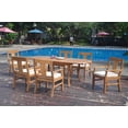 thumbnail image 4 of Teak Dining Set:6 Seater 7 Pc - 94" Oval Table And 6 Osborne Arm Chairs Outdoor Patio Grade-A Teak Wood WholesaleTeak #WMDSOS4, 4 of 5