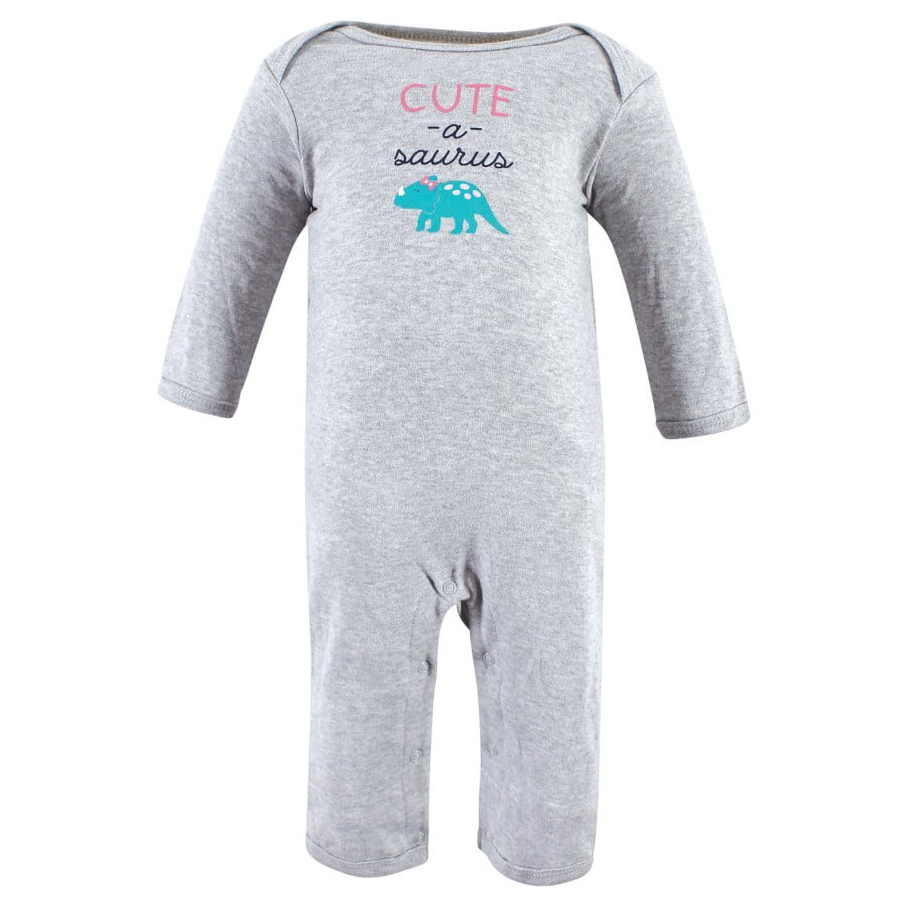 Hudson Baby Infant Girls Cotton Coveralls, Cuteasaurus, 0-3 Months
