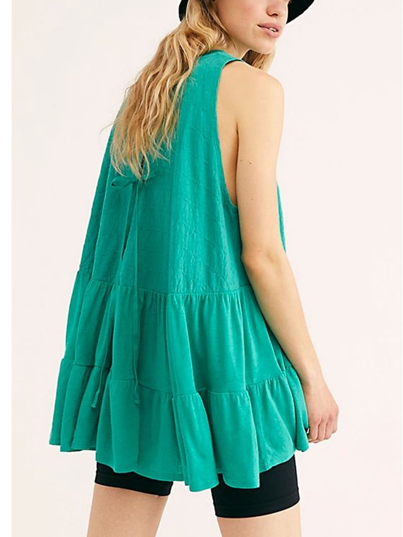 Free People Right On Time Tunic, Green, Large - Walmart.com