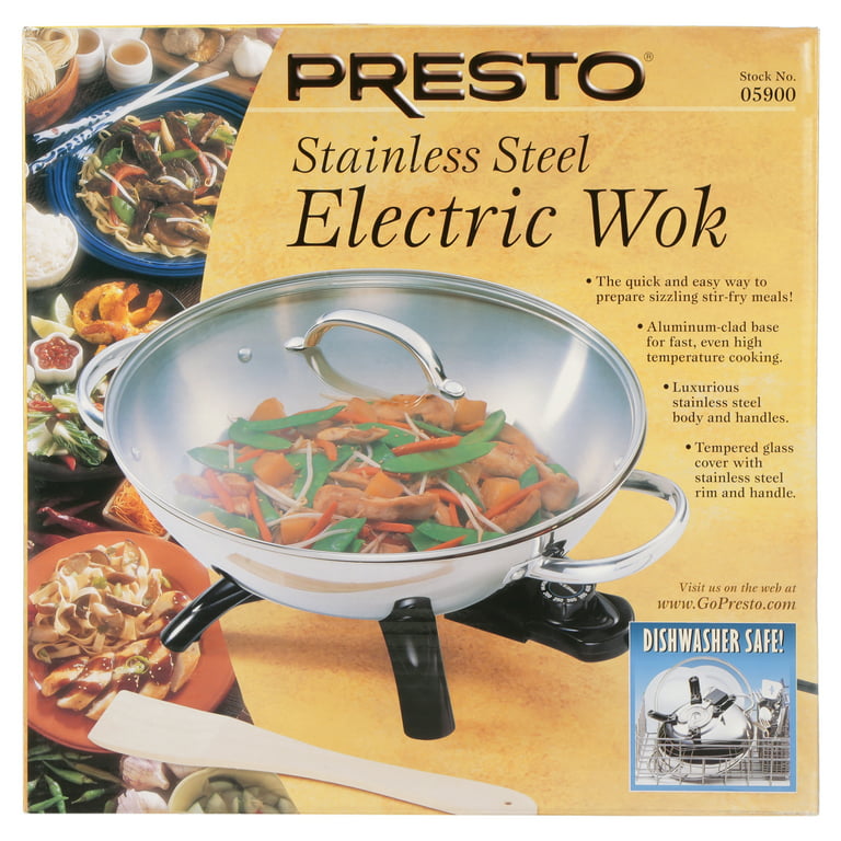 Presto 1500W Kitchen Cooking Electric Skillet 16 Inch Non Stick with Glass  Lid