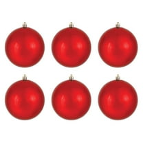3 Inch Large Christmas Ornaments 6PCS Christmas Tree Ornaments Set, Shatterproof Ornaments Hanging Shatterproof Plastic Decorative Baubles for Xmas Tree Party Decoration,Red,6 Pcs,3.1",8cm