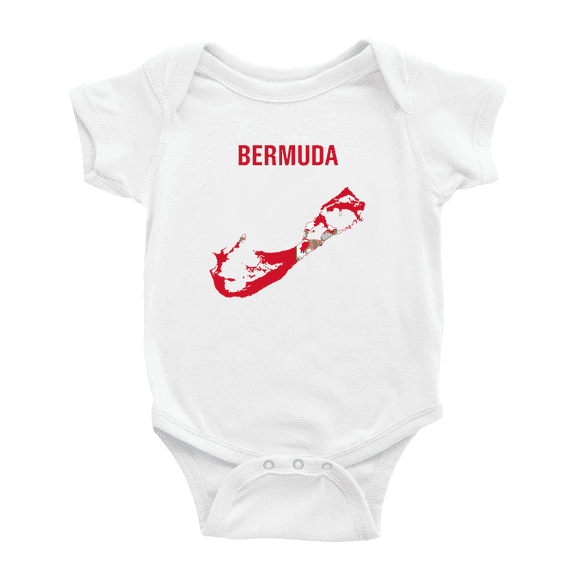 Bermuda Map Flag Cute Baby Jumpsuits Newborn Clothes (White, 3-6 Months)