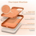 thumbnail image 3 of Liquid Silicone Case for iPhone 14 Pro Max (6.7''), [Scratch-Resistant, Anti-Fingerprint, Shockproof] Protective Slim Phone Case, 4-Layer Cover with Microfiber Lining, Silky-Soft Touch, Orange, 3 of 14