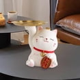 thumbnail image 1 of Escultura de Gato de Resina Moderna, Bandeja Decorativa, Organizador de Escritorio, Adorno de Entrada Blanco Macarena Bandeja decorativa escultura, 1 of 7