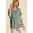thumbnail image 5 of Short Sheer Dolman Sleeve Scoop Neck Top With Side Slit M, 5 of 10