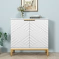 thumbnail image 6 of HLR Accent Cabinet with 2-Doors, 3D Pattern Farmhouse Style Sideboard Cabinet, 15.75"x 31.8"x 31.8", 6 of 9