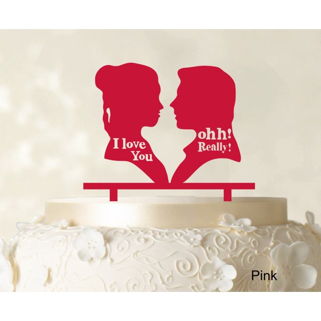 Couple Wedding Cake Topper Personalized Pink Cake Topper Color Option Available 5-7 Inches Wide