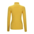 thumbnail image 4 of GDREDA Women's Turtleneck Ribbed Sweaters Cute Sexy Knitted Warm Fitted Sweater Yellow,L, 4 of 8