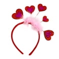 thumbnail image 4 of Diadema de corazón para regalo de San Valentín, tocado para adultos y niños, diadema para cumpleaños Rosa rojo, 4 of 9