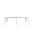 thumbnail image 5 of 20" to 118" Extendable Dining Table for 12-14 Person, Mid Century Modern Extendable Table for Gatherings, Meeting for Small Kitchens, Dining Office Areas, White, 5 of 9