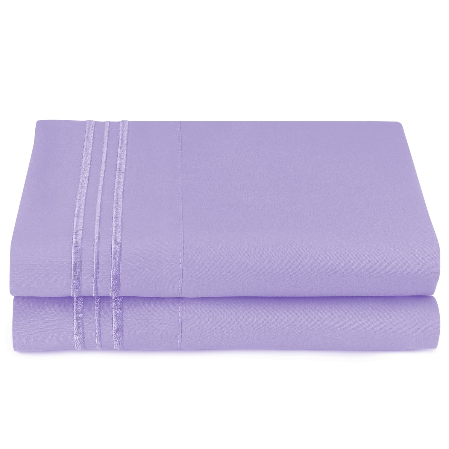 Clara Clark Pillow Cases Premier 1800 Microfiber Collection Pillow Case Set Of 2 Pieces, Standard Size, Lavender