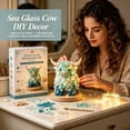 thumbnail image 3 of CHJK DIY Sea Glass Art Kit with LED Lights, Inspired Mosaic Art Decoration, Creative Handmade Gift for Adults, Highland Cow, 3 of 7