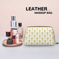 thumbnail image 4 of Light Bulb Pattern cute Makeup Bag, Large Capacity Travel Cosmetic Bag for Women Girls- Travel Toiletry Bag Leather Portable Waterproof Makeup Case Organizer with Handle, 4 of 4