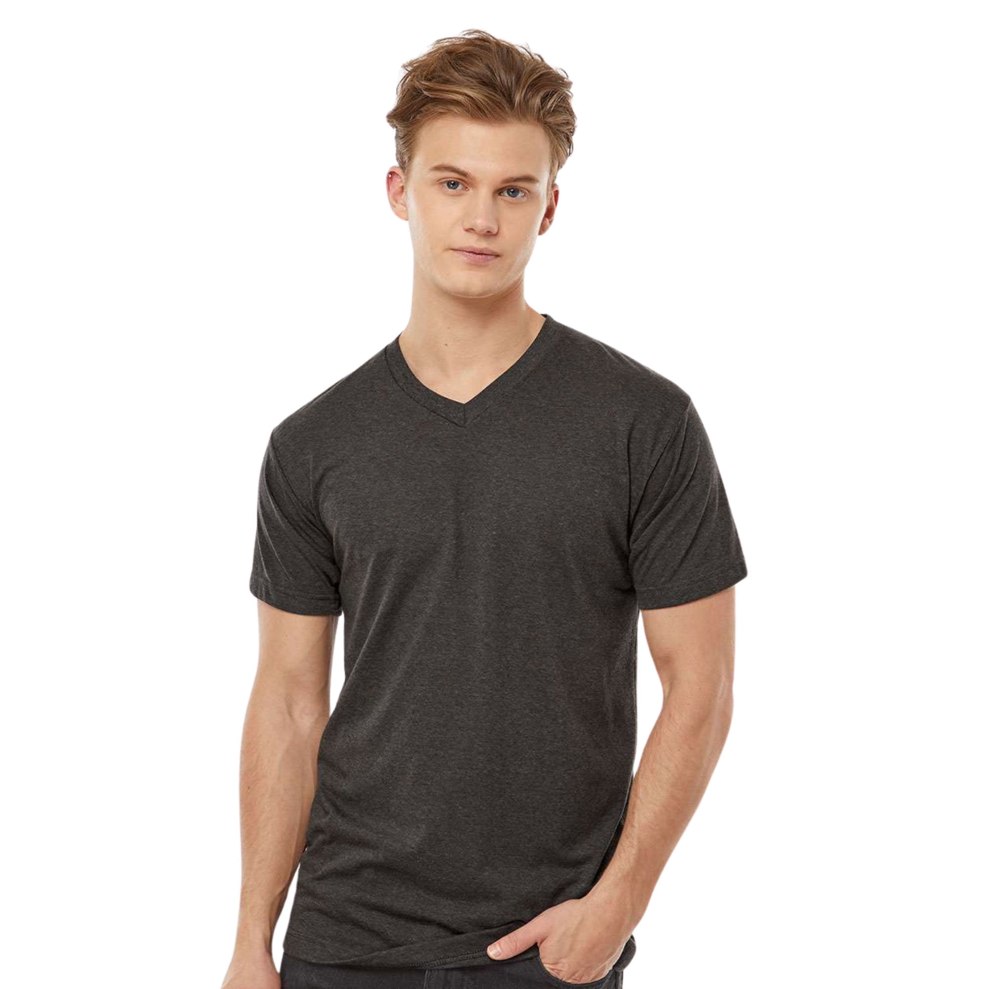 Tultex Men's Poly-Rich V-Neck T-Shirt 65/35 Polyester / Ring