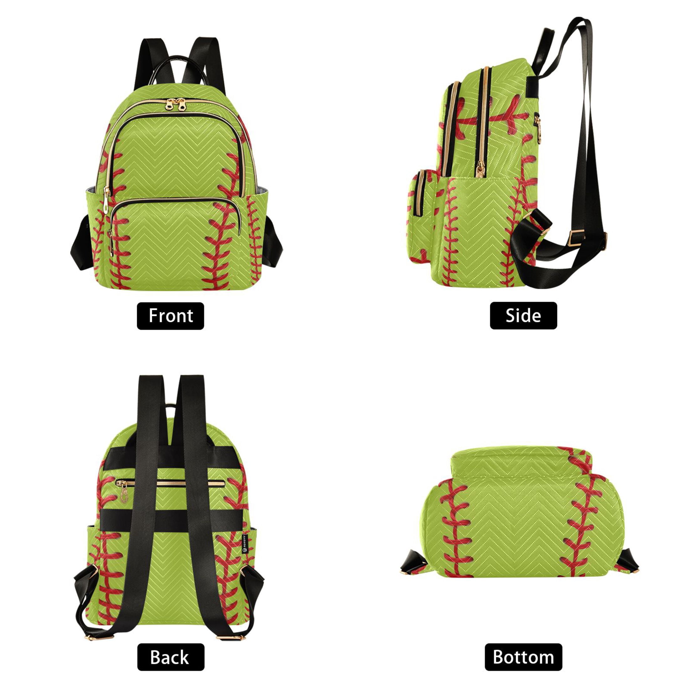 Baseball Close Up Quilted Backpack Fashion Daypack Commuter Bag for Women 8.5 L