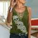 thumbnail image 2 of Blusas casuales de moda sexy con cuello en V y cordones sin mangas para mujer, 2 of 5