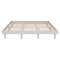 thumbnail image 6 of PAPROOS Queen Size Bed Frame, New Upgraded Wood Platform Bed with Strong Wooden Slats and Solid Wood Legs, Modern Floating Platform Bed Frame for Teens Adults, No Box Spring Needed, White Washed Color, 6 of 9