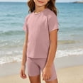 thumbnail image 3 of HBGVBA Girls Summer Outfits Casual 2 Piece Short Sleeve Tee and Bike Shorts Comfy Clothings Set, 3 of 5