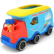Kiddieland: Light & Sound: Activity Happy Camper - Motorized Toy Vehicle, Auto-Stops, Realistic Engine Revs, Motorhome, Kids & Toddlers Ages 1 yr+