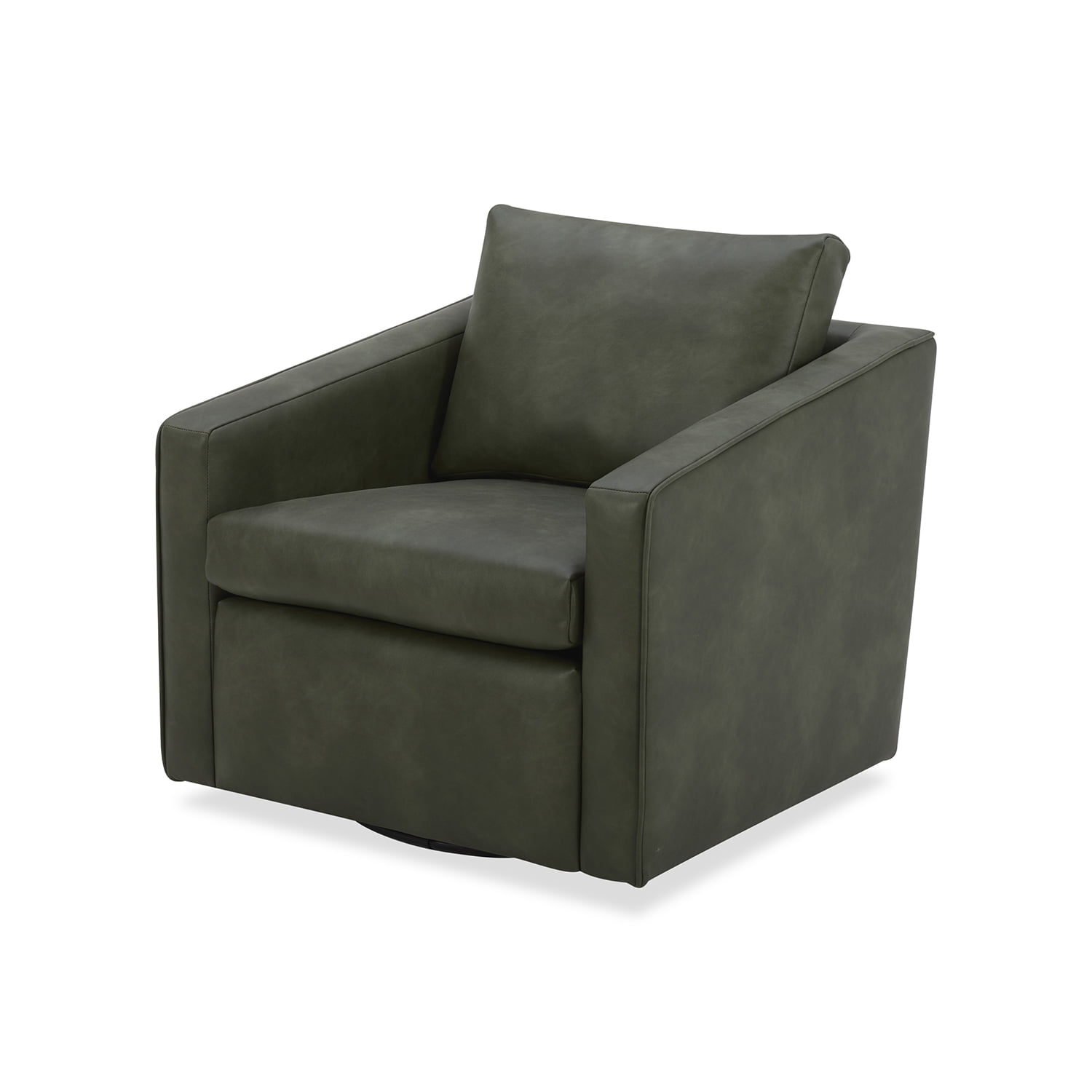 Better Homes & Gardens Steele Swivel Accent Chair, Olive Faux Leather