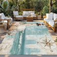 thumbnail image 3 of Fsddascl Coastal Nautical Outdoor Rug for Patio/Deck/Porch, Non-Slip Large Area Rug 4 x 6 Ft, Summer Beach Wave Starfish Shell Indoor Outdoor Rugs Washable Area Rugs, Reversible Camping Rug Carpet, 3 of 5
