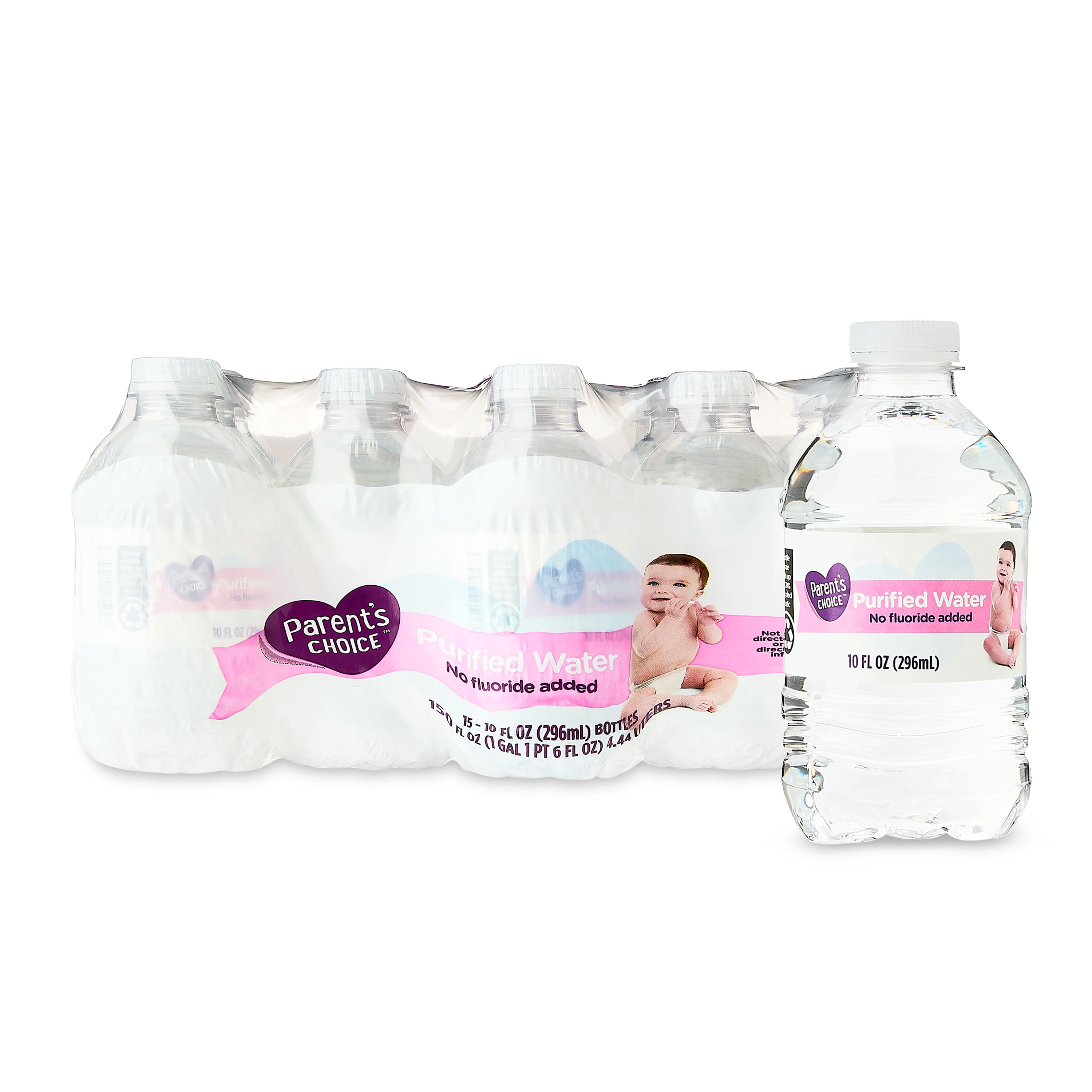 Parent's Choice Purified Water 10oz Bottles Pack of 15 Portable