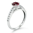 thumbnail image 3 of 10K White Gold Red Rhodolite Garnet and White Lab Grown Diamond Wedding Engagement Solitaire Anniversary Ring (0.78 Cttw, Round 5MM, Gemstone January Birthstone, Available in Size 5, 6, 7, 8, 9), 3 of 4