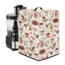 ZIATUBLES Coffee Tool Print Juicer Cover Canvas Kitchen Appliance Dust Cover with Top Handle Stain Resistant Countertop Decor Accessories, Size S, 8 "W x 8 "D x 17 "H